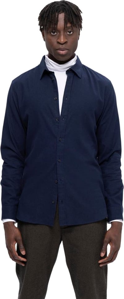 Selected Homme Heren Overhemd SLHSLIMOWEN-FLANNEL slim fit Blauw L Volwassenen