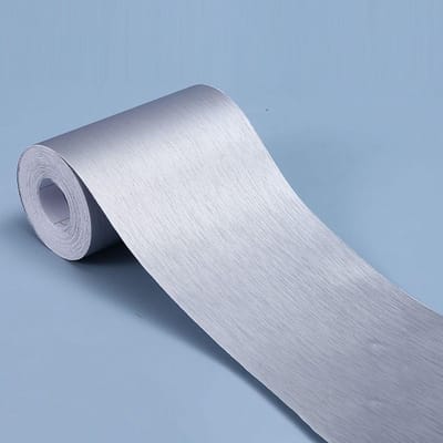 10M Zelfklevende Rand Vloerstickers voor Woonkamer Plint Waterdicht Vinyl Taillelijn Behang Huisdecoratie 5cm x 10m zilver