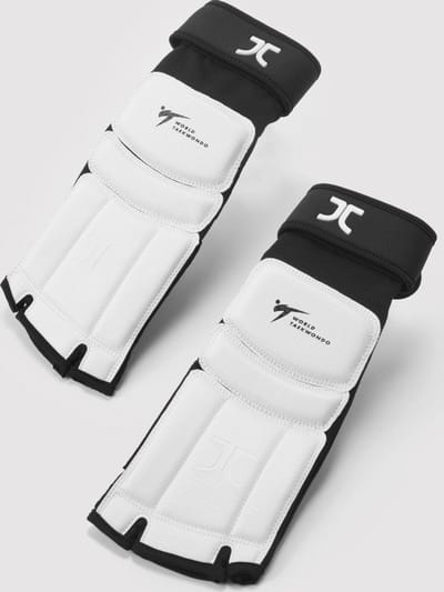 Taekwondo-voetbeschermers JCalicu | WT-goedgekeurd | Wit (Maat: XXS)