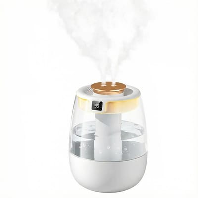 Luchtbevochtiger-Luchtbevochtiger Slaapkamer-Ultrasone Bevochtiger-2L Cool Mist-Dubbele Spray-Stil-Digitaal Display-Nachtlampje-USB