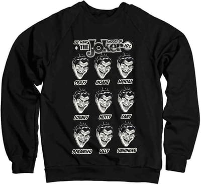 DC Comics Batman Sweater/trui -S- The Many Moods Of The Joker Zwart