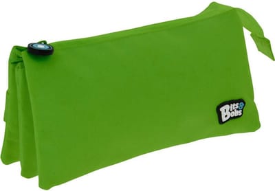Groot Etui met 3 Vakken Groen - Ruime Pennenhouder voor School en Kantoor