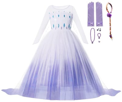 Het Betere Merk prinsessenjurk meisje - Elsa jurk - verkleedjurken meisjes - maat 92/98 - verkleedkleren kind - prinsessen verkleedkleding - inclusief prinsessen speelgoed