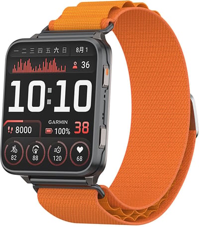 Strap-it Nylon 'Alpine' bandje (24mm) geschikt voor Garmin Fenix 9 (Pro) 51mm / Fenix 8 (Pro) 51mm / Garmin Fenix 7x (Pro - Sapphire Solar) / Fenix 6x (Pro - Sapphire) / Fenix 5x (Plus) / Fenix 3 / Epix Pro (Gen 2 - 51mm) / Enduro 1-2-3 - Oranje