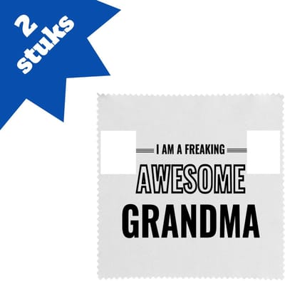 Akyol - i am a freaking awesome grandma brillendoekjes - Oma - de meest geweldigste oma - verjaardagscadeau - verjaardag - cadeau - cadeautje voor oma - oma artikelen - kado - geschenk - gift - 17,8 bij 17,8 cm - 2 stuks