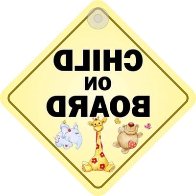 Ophangbord Auto - Kind aan boord - Veiligheid Verkeer - Ruitvormig Design - 12 x 18 inches - Wit