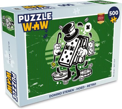 Puzzel Domino stenen - Hoed - Retro - Legpuzzel - Puzzel 500 stukjes