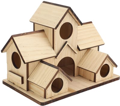 Dailygoods- Vogelhuis Houten - Hangend Vogelhuisje - Decoratief Vogelhuis - Vogelhuisje voor Binnen/Buiten - Afmetingen 20x15x13cm - Innovatief Ontwerp