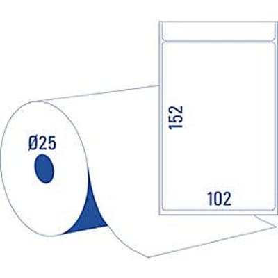 TD8050-25 - White - Rounded rectangle - Permanent - 102 x 152 mm - Paper - Thermal inkjet