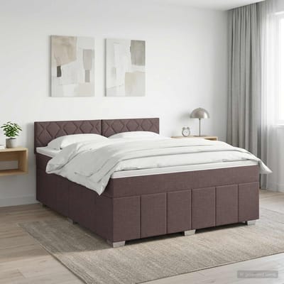 vidaXL - Boxspringbed - met - matras - Donkerbruin - 160 - x - 200 - cm - Stof