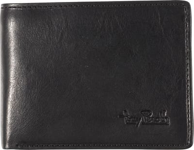 Tony Perotti Heren Leren RFID Billfold Klein met Geldvak en Creditcardvakken - Zwart