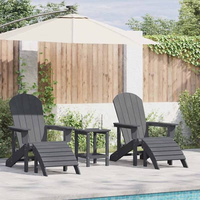 vidaXL - Tuinstoel - 3 - st - Lichtgrijs - Polyetheen