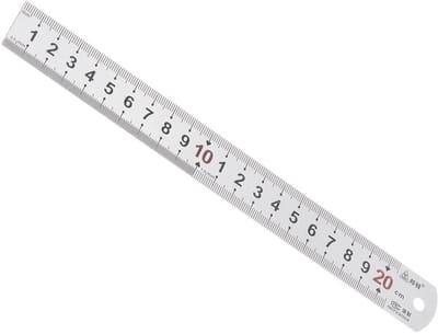 Cosensi- Roestvrijstalen Liniaal 20 cm - Dubbele Metingen - Corrosiebestendig - Stabiel - Hanggaatje - Nauwkeurige Schaal - Meetlat