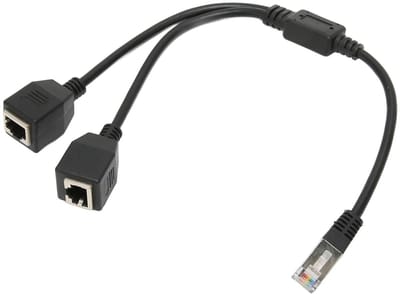 Store_9 - Ethernet-splitterkabel - RJ45-netwerkadapter - 1 mannelijke naar 2 vrouwelijke aansluitingen - Cat5 - Internetkabel - Geschikt voor route...
