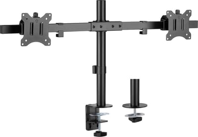 Goobay Flex TWIN-monitorbeugel | Voor alle monitoren van 17 en 32 inch- Montage voor twee schermen