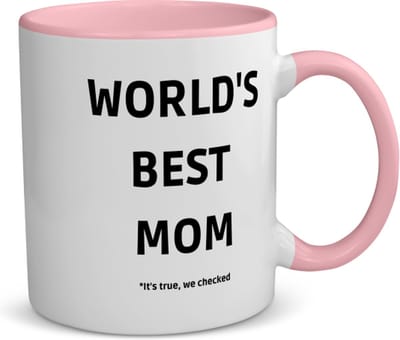 Akyol - world's best mom it's true we checked koffiemok - theemok - roze - Mama - werelds beste moeder - moeder cadeautjes - moederdag - verjaardag - geschenk - kado - 350 ML inhoud