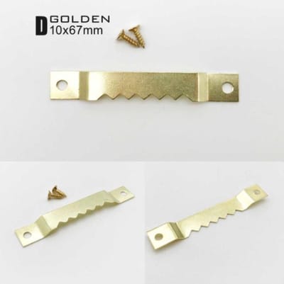 FSW-Products - 4 Stuks - Fotolijsthaakjes - Goud - Fotolijst Haken - Ophanghaken - Incl. 8 Schroeven - Ophanghaakjes Schilderij - Ophangsysteem Fotolijst - Zelf monteren - Ophanghaakjes - Haakjes op aan de muur te bevestigen – Muurbevestiging