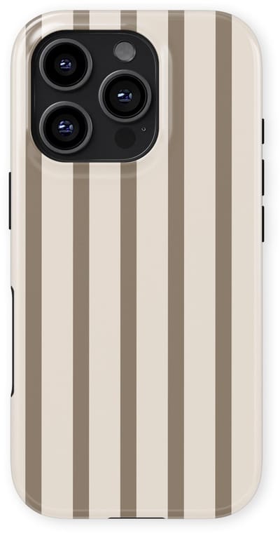 DripCase Gestreept Hoesje geschikt voor iPhone 16 Pro | Backcover met Mag | Stripes Motief | Trendy Case geschikt voor iPhone 16 Pro met Strepen Linen Wood