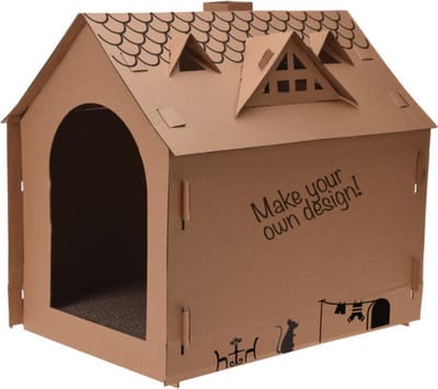 kattenhuis 48 x 44 x 36 cm karton naturel