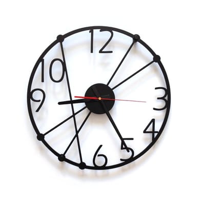 Tiktak Gent Serie - Wandklok - Zwart - Staal - 40cm