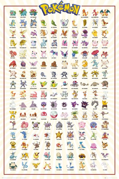 Pokémon - Gaming Poster - Kanto 151 - voor Geen - meerkleurig