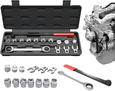 Riemspanner Gereedschap - Loospoelie Sleutel - Motoronderhoud - Chrome Vanadium Staal - 15 Delige Set