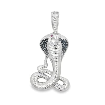 Juwelier Zwartevalk zilveren (gerhodineerd) cobra hanger - 24.345