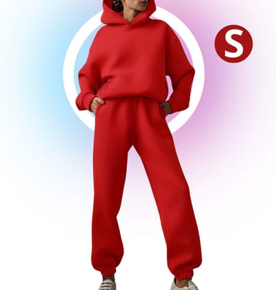 Livano Joggingpak Dames - Huispak - Trainingspak - Volwassenen - Capuchon - Jogging Pak - Joggingspak - Rood - Maat S