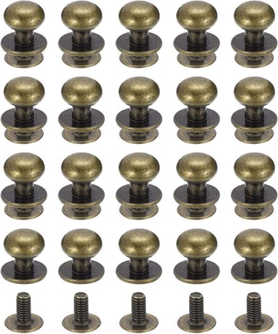 Kogelkop Klinknagels - Schroefsluiting Klinknagels - Lederhandwerk Bevestigen - Zinklegering Hoge Hardheid - 9 mm - Brons