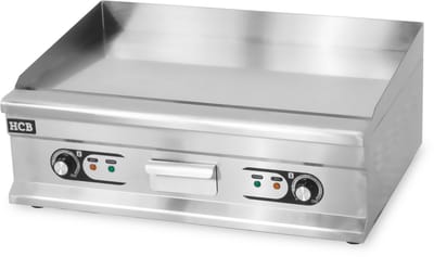 HCB® - Professionele Horeca Bakplaat - glad - 400V - chroom - RVS / INOX - Electrisch Teppanyaki Grill apparaat - 52x75x33 cm (DxBxH) - 23 kg - 6846