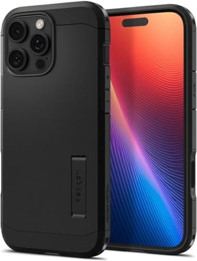 Spigen Tough Armor T MagFit - Hoesje Geschikt voor Apple iPhone 16 Pro Max - Compatibel met MagSafe - Back Cover met Standaard - Zwart- met Camera Control