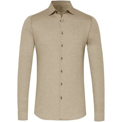 Desoto Overhemd Kent Piqué Optics Jersey Light Stone / male