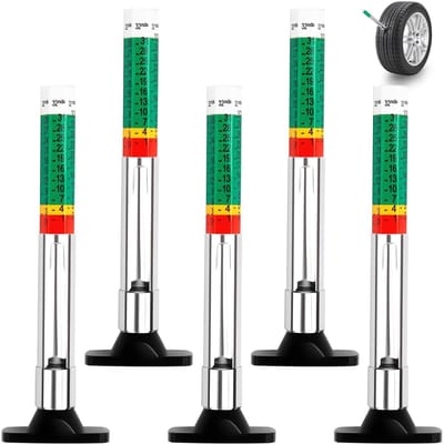 Dailygoods- Bandprofielmeter Kleurgecodeerd - 5-delige Set - Precisie - Herbruikbaar - Efficiënt - Eenvoudig af te lezen - Banddieptemeter