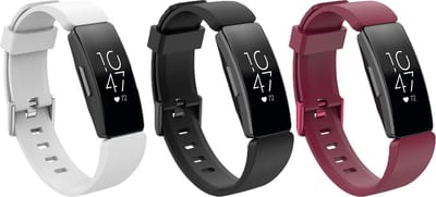 KELERINO. Siliconen bandjes geschikt voor Fitbit Inspire (HR) - 3-pack - Small