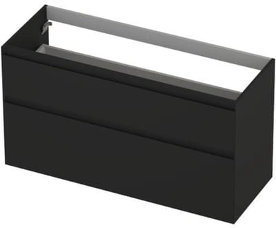INK - Onderkast 2 Laden Greeploos Gelakt 45gr A-symmetrisch - 1200x450x650 Mm - Mat Zwart