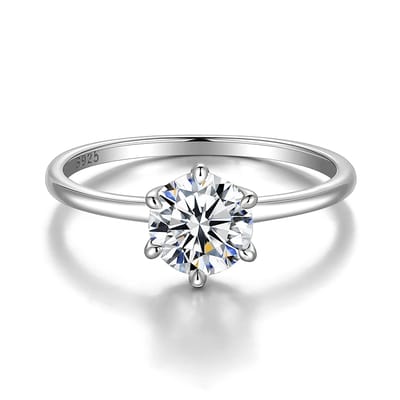 Trumium 0.5/1 Ct D Kleur Moissaniet Ring Voor Vrouwen Diamant moissaniet Ringen s925 Zilver Verloving Trouwringen Fijne Sieraden 7.5&GRA 925 silver white