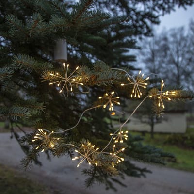 Star Trading buitenverlichting 'Flower', 8 lampjes, 96 LED's, batterij + timer, transparant, daglichtwit, L 210cm