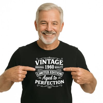 T-shirt - unisex - zwart - Vintage - Limited Edition - Aged to Perfection - geboortejaar 1960 - BIO Katoen - verjaardag en feest - cadeau - maat S