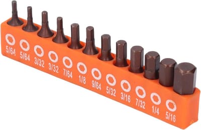 Hex bit set 12-delig - Imperial 1/4 shank - Hoogwaardige legering - Geschikt voor industrieel gebruik - ShopVlot
