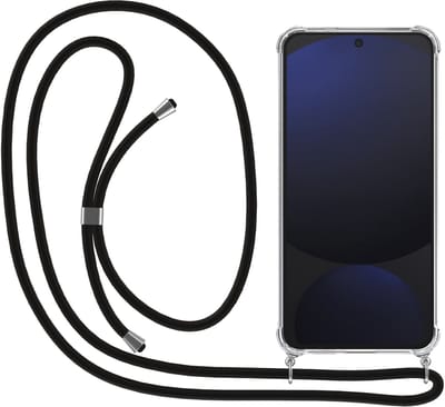 Smartphonica Telefoonhoesje Geschikt voor Samsung Galaxy S24 FE met Koord en Stootrand - TPU Backcover Shockproof met Lanyard - Transparant geschikt voor Samsung Galaxy S24 FE