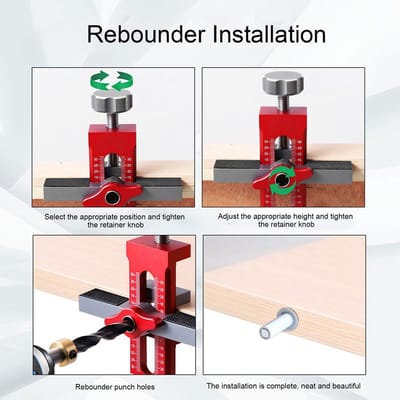 Dailygoods- Scharnier Installatiepositioneerder - Kastdeurinstallatie - Aluminiumlegering - 0-40 mm Klemdikte - Inclusief Rubberen Pads - Sterke Compatibiliteit - Deurmontage
