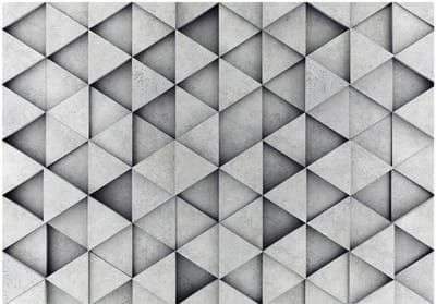 Fotobehangkoning - Behang - Vliesbehang - Fotobehang - Grey Triangles - 150 x 105 cm