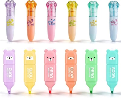 Mini-markeerstiften in 6 kleuren - Lichtgevende markeerstiften voor school, feestjes en geschenken, 24 stuks