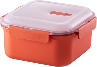Magnetron servies - Voedselcontainer - Eten opwarmen - Met stoomventiel - 2400 ml - Oranje