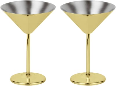 Paderno Martini Glazen Goud 200 ml - 2 Stuks