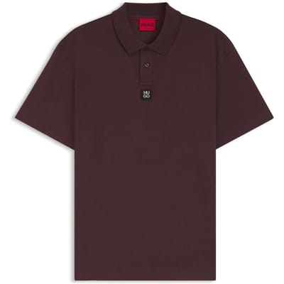 Hugo Deabono-poloshirt met logo voor heren (Donkerbruin)