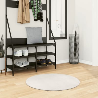 vidaXL - Vloerkleed - IZA - laagpolig - Scandinavisch - Ø - 80 - cm - crèmekleurig
