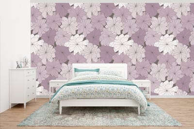 Behang - Fotobehang Patroon - Bloemen - Minimalisme - Breedte 500 cm x hoogte 280 cm