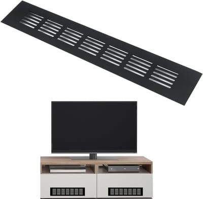 Ventilatierooster voor luchtige grillkasten 50 x 300 mm zwart - Aluminiumlegering rechthoekig design