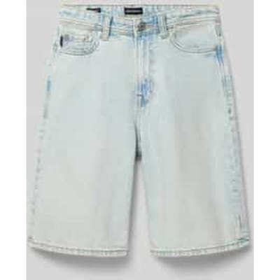 Extra baggy fit jeansshort met steekzakken
